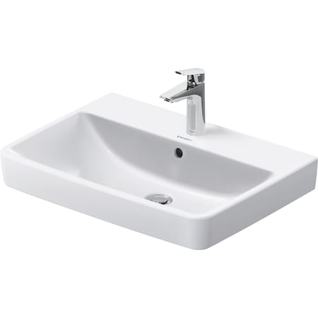 Duravit No.1 Sink 25 5/8  White High Gloss, Faucet Hole Platform, Number Of Faucet Holes: 1, Overflow - 23756500002